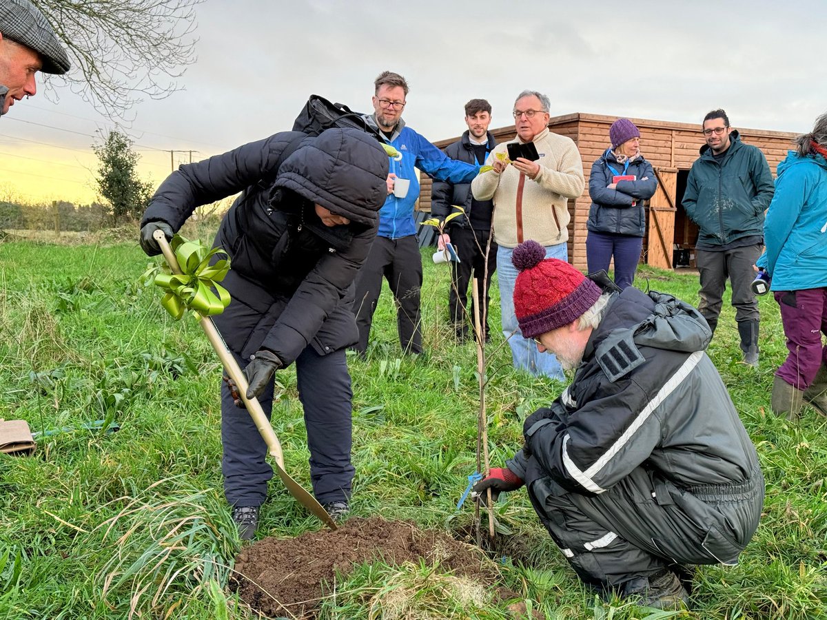 Today Cae Felin CSA welcomed the Chair of @SBUHB Jan Williams to plant a tree 🌳

The tree symbolises our shared commitment &amp; goals around sustainability, the environment &amp; community growth. 🌱

It special day as it was her her birthday &amp; of course we had cakes to celebrate 🎂 🎉