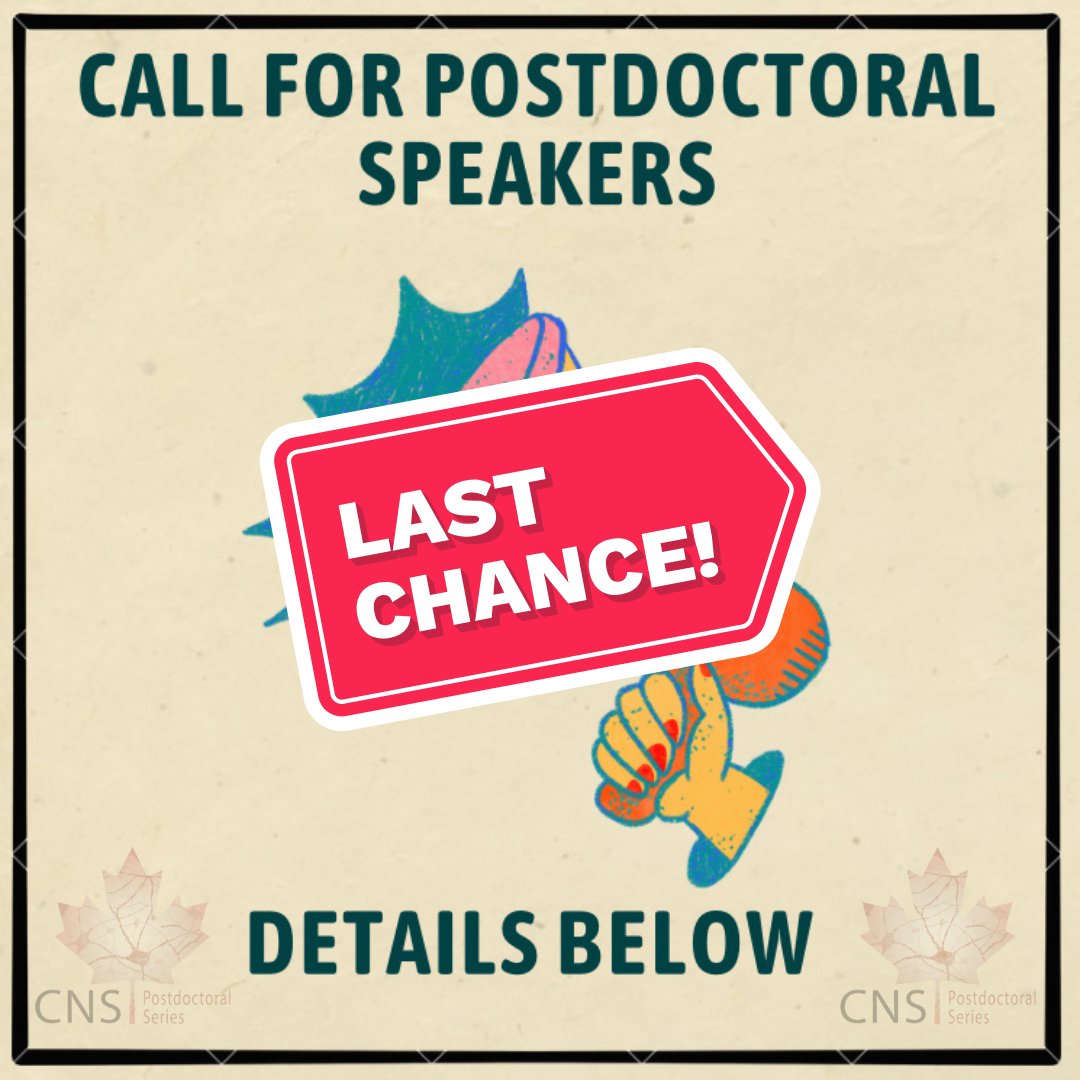 The deadline is today!! Apply before 11:59PT, to secure your chance to present your results at the Canadian Neuroscience Seminars Postdoctoral Series - 2025 (CNS-PDS 2025). <a href="/CAN_ACN/">CAN ACN</a> #postdoc #canada #neuroscience #brain