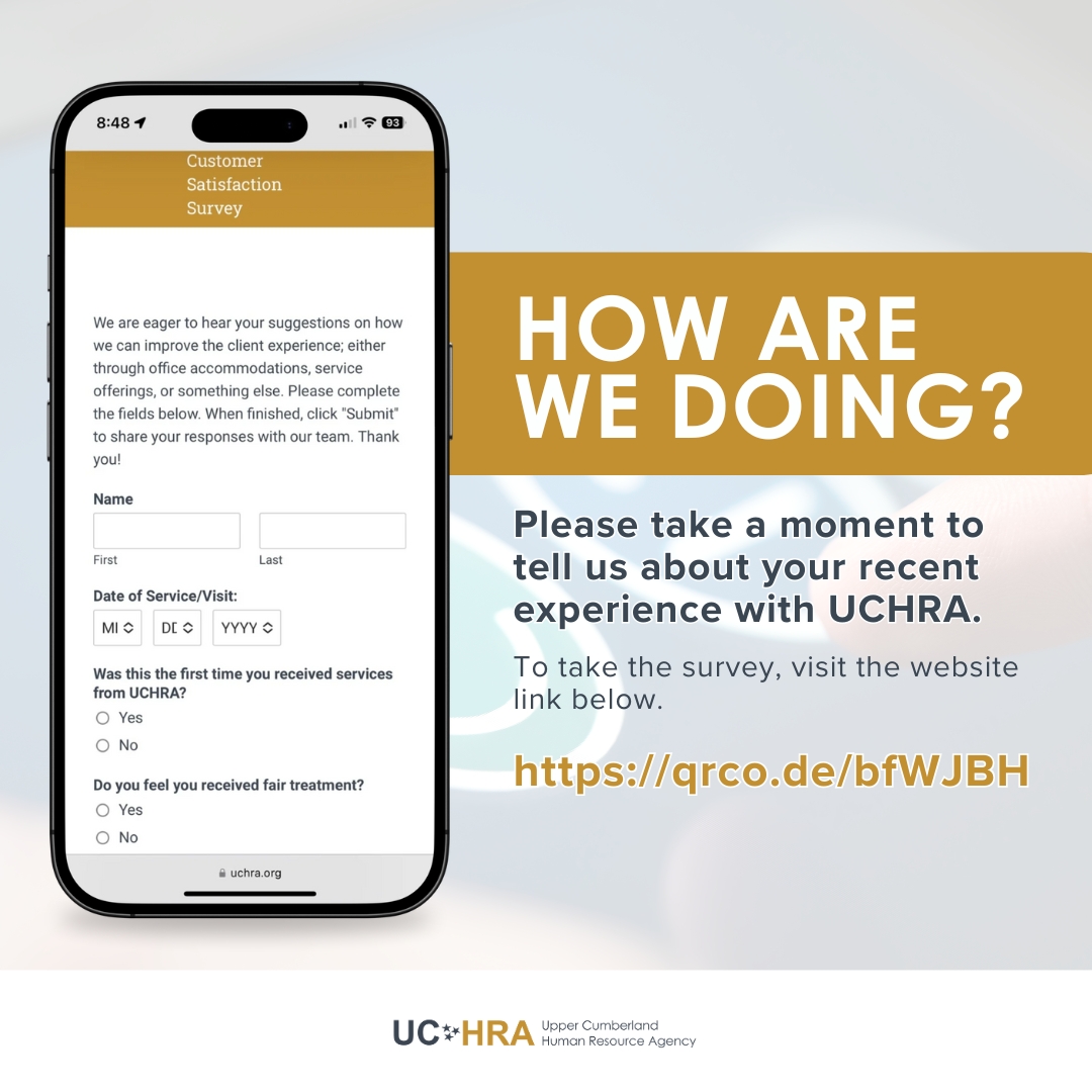 💬 We value your feedback and want to know how we’re doing! Your recent experience with UCHRA is important to us. Please take a moment to share your thoughts by visiting qrco.de/bfWJBH. Your input helps us improve! 💬
.
.
.
#UpperCumberland #UCHRA #Survey #Feedback