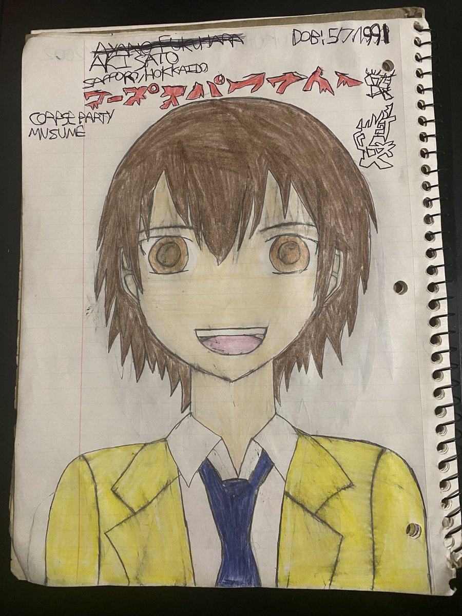 elitedonutjord1's tweet photo. This is Aki Sato.
Aki is from Sapporo, Hokkaido, he likes Hokkaido Ramen and Ice cream, is my first pansexual Oc and has a close bond with Miyu Shinohara.
I first drew him as he would appear in Corpse Party; Musume.
#OC #originalcharacter #corpseparty #corpsepartyoc #ocart https://t.co/1KPETttz34