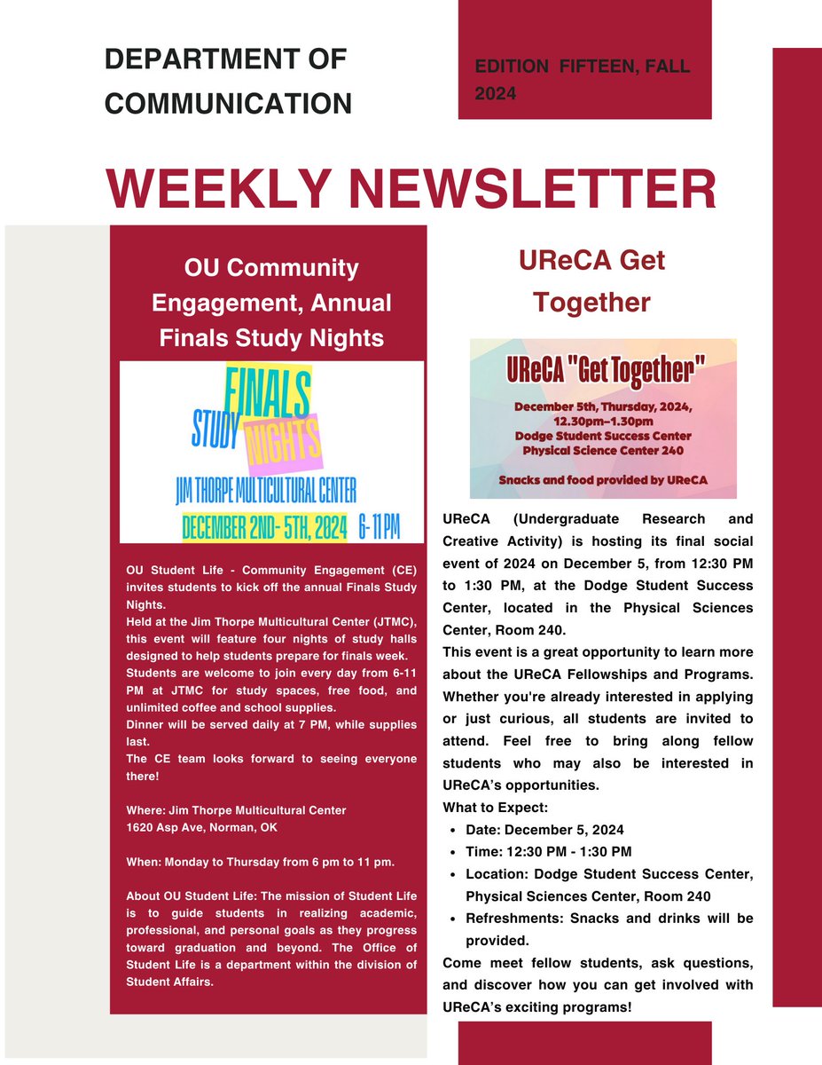 OU Comm Dept tweet media