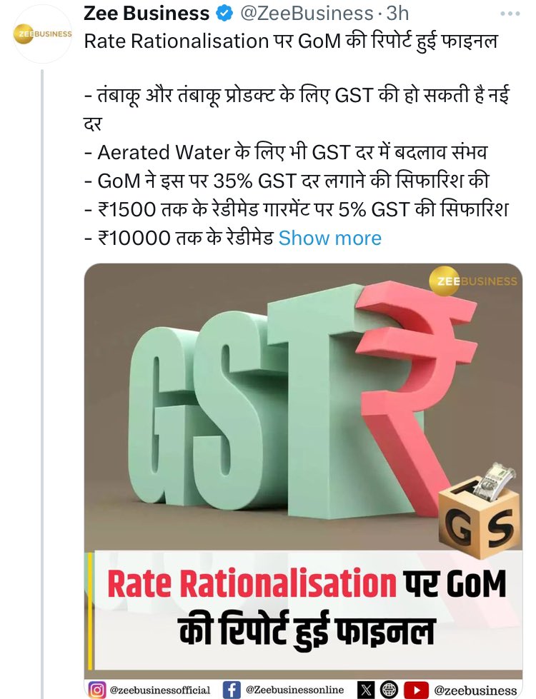 ValueBuying_'s tweet photo. Lower middle class has already slowed as seen in Q2.
Only green shoot was upper middle class, now they will kill consumption in this category also.
It’s suicidal & Tuglaki Farman
#GSTCouncilMeeting #TaxTerrorism #Tuglaki_Farmaan #GDPShocker https://t.co/oV0tu5rtx6