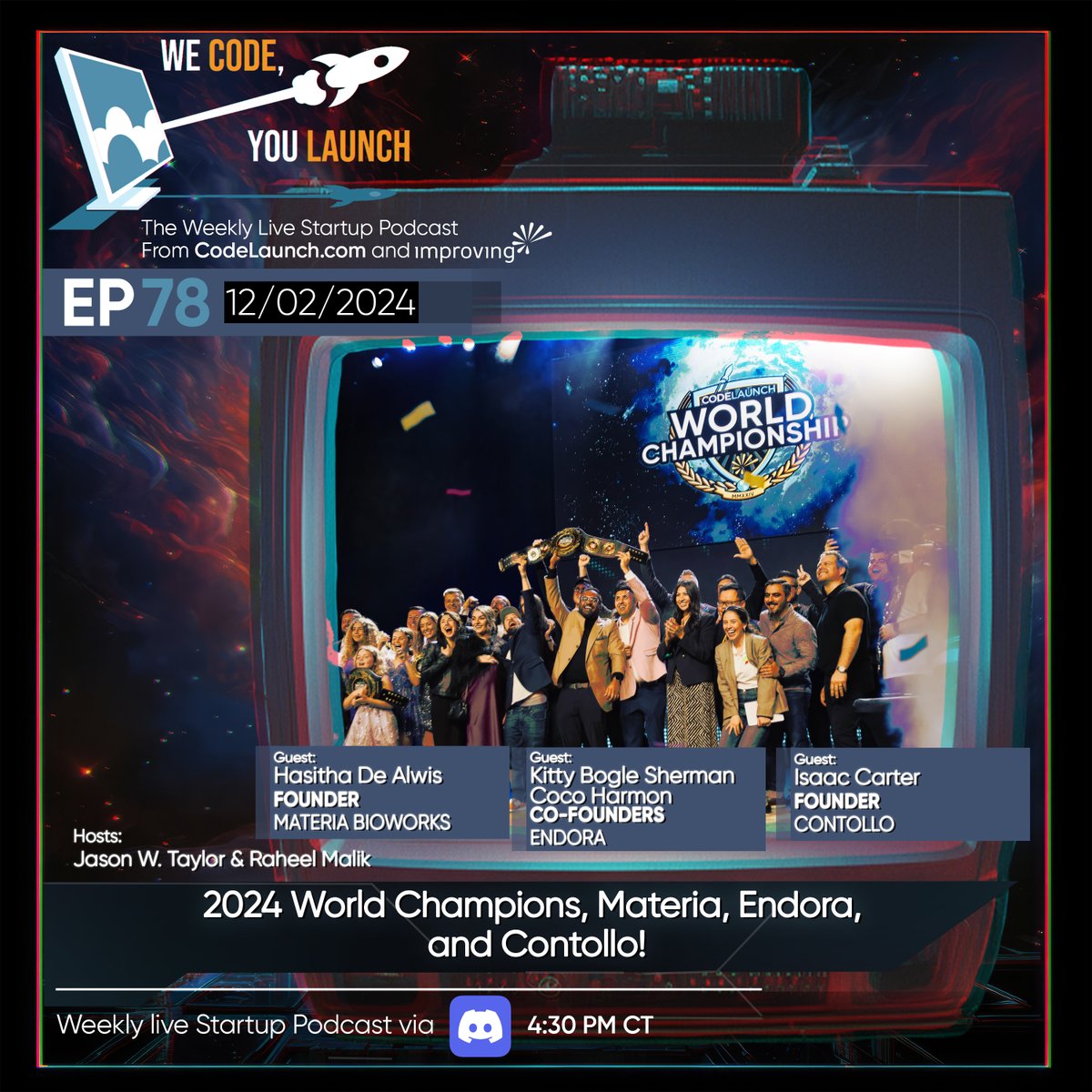 CodeLaunch (@codelaunch) on Twitter photo Today, The Champions Take the Mic! 🎙
We’re spotlighting the stars of the CodeLaunch World Championship on the #WeCodeYouLaunch podcast!
Hear from:
🔬 <a href="/MateriaBioworks/">Materia Bioworks</a> (Canada) World Champions redefining biomaterials.
🧩 Endora (Houston) Judges’ & Investors’ Choice winners in Today, The Champions Take the Mic! 🎙
We’re spotlighting the stars of the CodeLaunch World Championship on the #WeCodeYouLaunch podcast!
Hear from:
🔬 <a href="/MateriaBioworks/">Materia Bioworks</a> (Canada) World Champions redefining biomaterials.
🧩 Endora (Houston) Judges’ & Investors’ Choice winners in