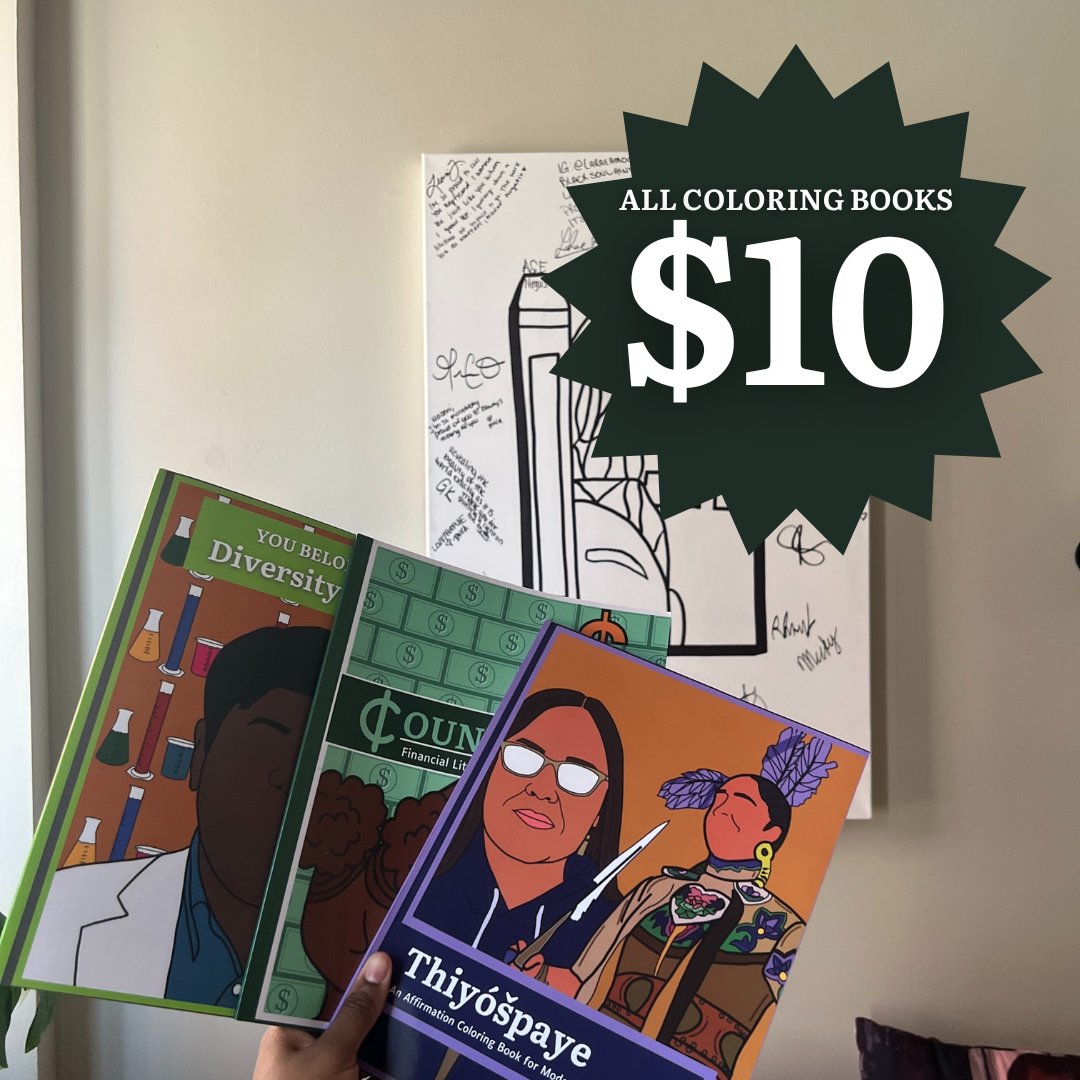 RHI_TCRE's tweet photo. Get our lowest price of the year (while you can) 🔥👀

All coloring books on our website are $10 until the end of the week 📚🖍️

https://t.co/Q15ffZyO9W
#ColoringBooks #CreativeRepresentation https://t.co/YFMFaLQtDx