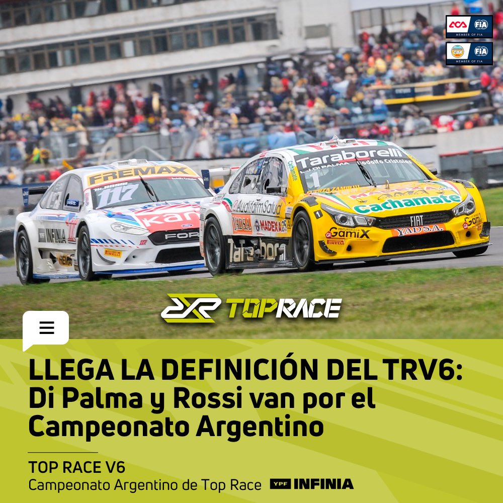 #TRV6 

- LLEGA LA DEFINICIÓN 😱 

Rossi y Josito van por el Campeonato Argentino de Top Race YPF INFINIA 🔥

🖥️  twtr.to/7lMnI