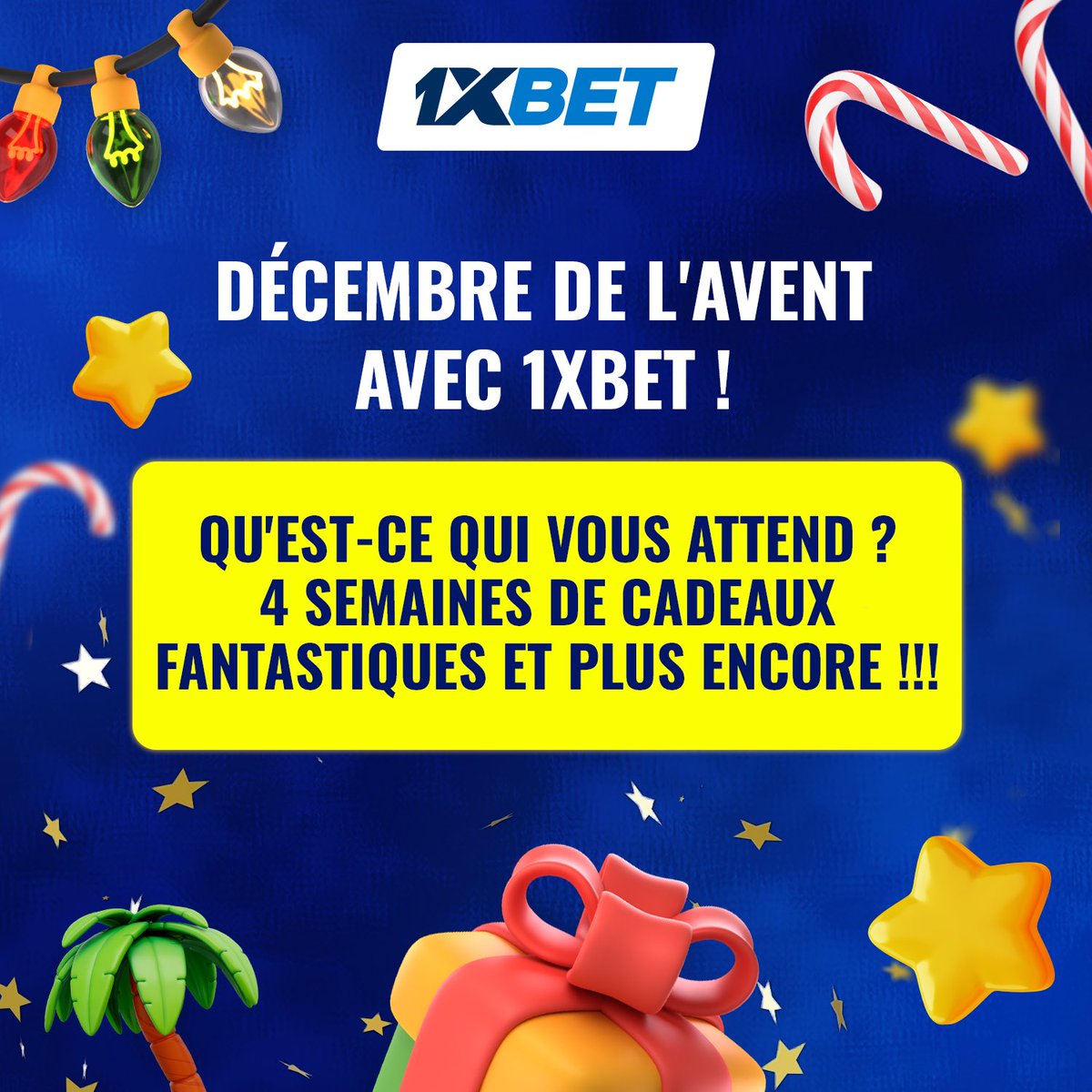 1xbet_bj's tweet photo. 🎁 Découvrez l’Avent de décembre avec #1xBet ! 🎄
Des cadeaux chaque semaine et des surprises incroyables vous attendent. 😍
Suivez nos actus, restez actif et déposez votre ID sous le post Avent pour tenter de gagner des prix incroyables ! ✨
#AventContest #1xBetFootball https://t.co/VzMlKrnESX