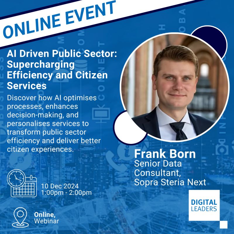 Join Frank Born, Senior Data Consultant at Sopra Steria Next, for an insightful 1-hour session on:

🗓️ 10 Dec 1- 2 PM
📍 Where: Online
🚀 Spaces are limited—don’t miss out!
🔗 Register now: bit.ly/3AYtUQQ

#DigiLeaders