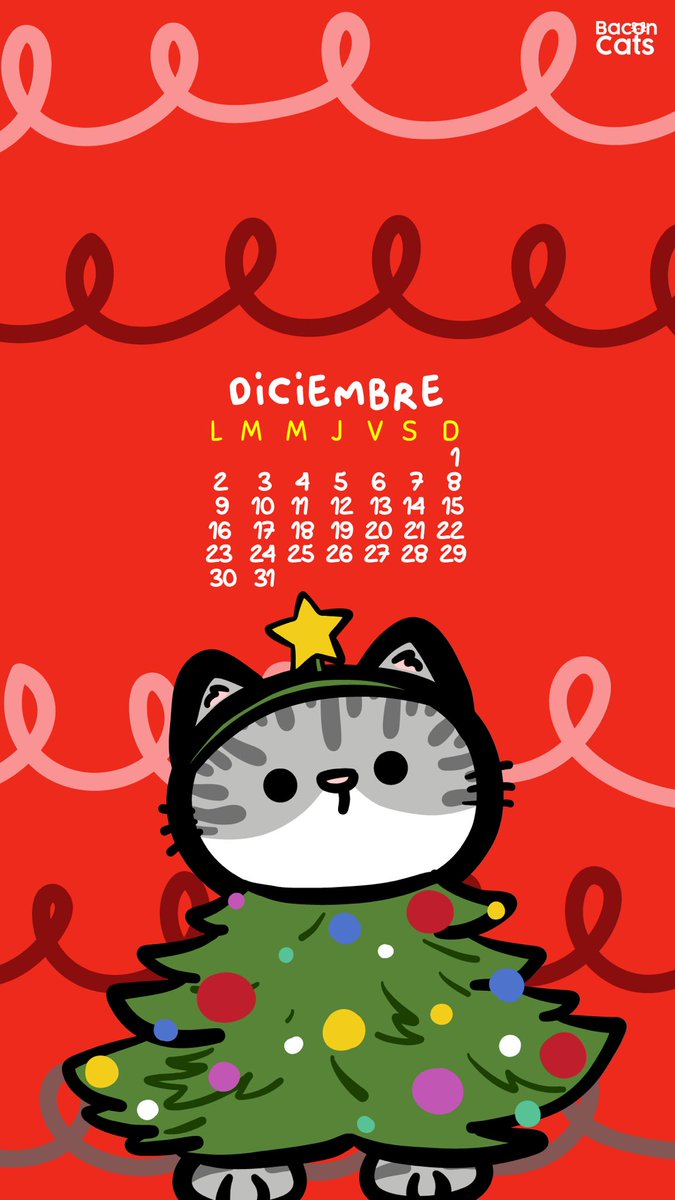 Baconcatsmx's tweet photo. ¡Tuki tuki tuki tuki! ✨
Llegaron los michicalendarios de diciembre: 

🎄Con un michi navideño con arbolito
🍪Con michi galletas navideñas 
🎩 Celebrando el fin de año 
😡 Con uno especial para los que odian estas fechas

Espero que te gusten y te acompañen en lo que resta del 2024