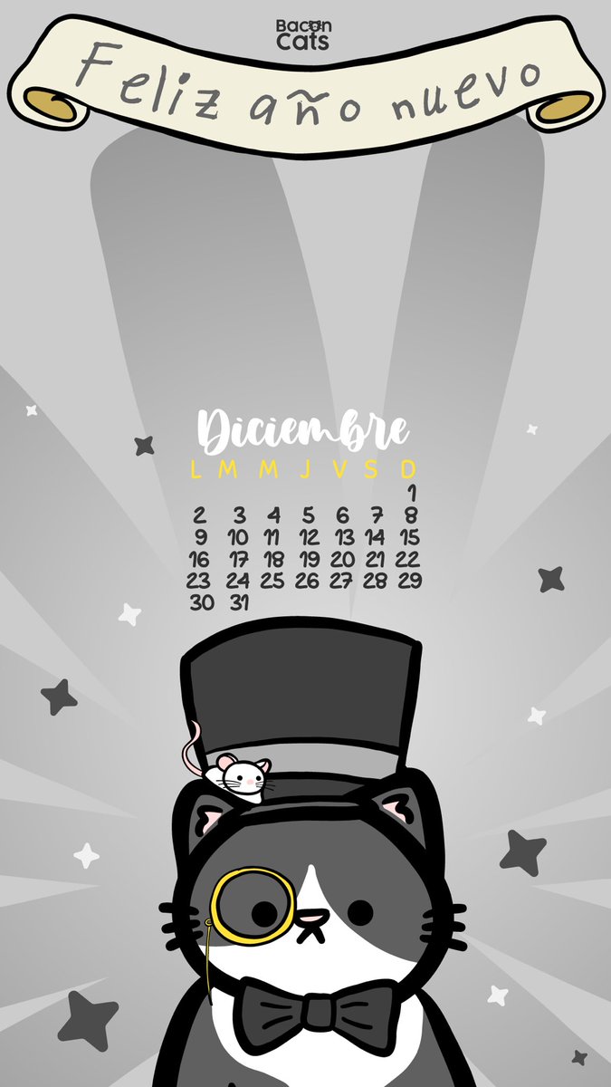 Baconcatsmx's tweet photo. ¡Tuki tuki tuki tuki! ✨
Llegaron los michicalendarios de diciembre: 

🎄Con un michi navideño con arbolito
🍪Con michi galletas navideñas 
🎩 Celebrando el fin de año 
😡 Con uno especial para los que odian estas fechas

Espero que te gusten y te acompañen en lo que resta del 2024