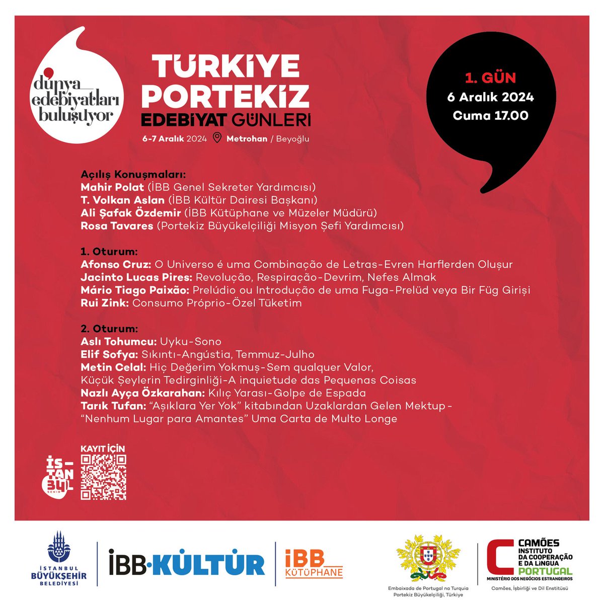 elifsofya's tweet photo. Türkiye-Portekiz Edebiyat Günleri https://t.co/S0SWJfXzKi