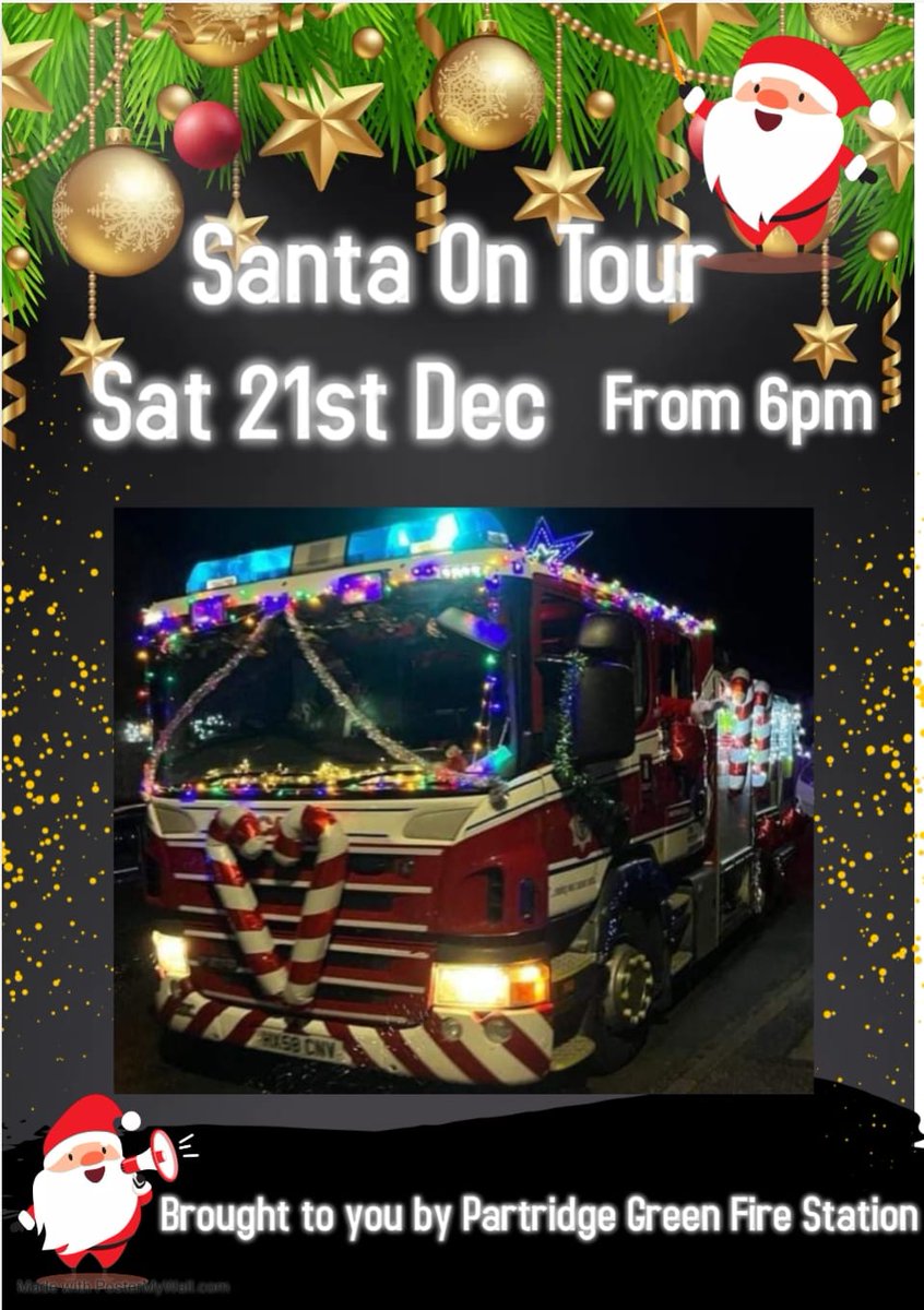 🎅🏼🚒🎅🏼🚒🎅🏼🚒🎅🏼🚒🎅🏼🚒

Dear Community of Partridge Green we have some exciting news to share with you from someone rather special! 

Father Christmas has been in touch with us again this year and has asked us at the Fire Service to assist him again!