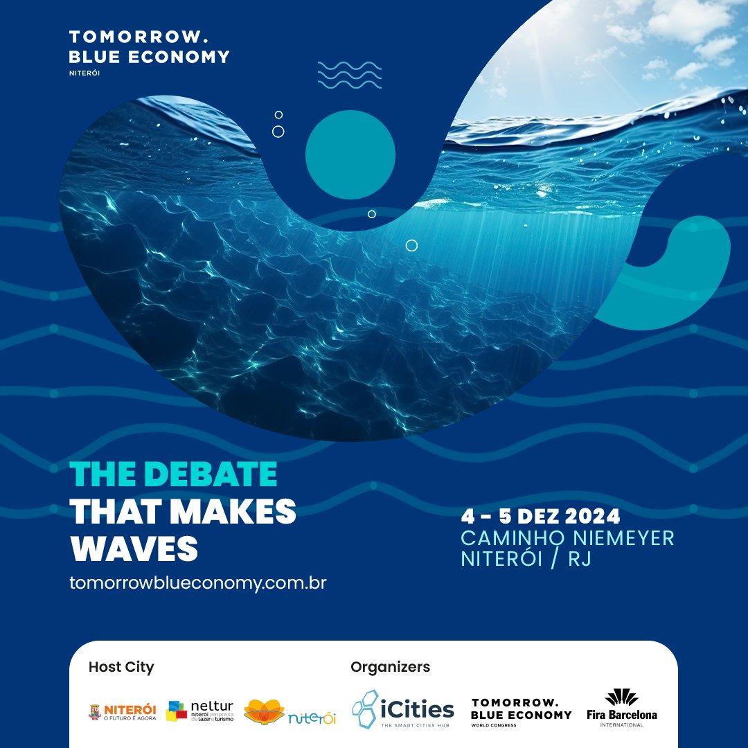 🌊 ¡El futuro está en el océano! 

Tomorrow.Blue Economy Niterói llega a Brasil para impulsar la Economía Azul, transformando los recursos acuáticos en innovación sustentable. 

*Conoce más del evento en tomorrowblueconomy.com.br

#EconomíaAzul #DesarrolloSostenible