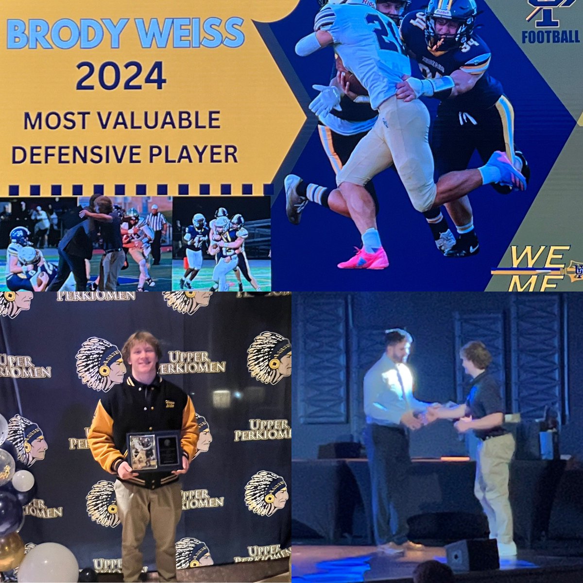 UpperPerk_TouchdownClub (@uptouchdownclub) on Twitter photo Congratulations to Upper Perk’s Brody Weiss! He’s UP Football’s 2024 Defensive MVP! Congratulations to Upper Perk’s Brody Weiss! He’s UP Football’s 2024 Defensive MVP!