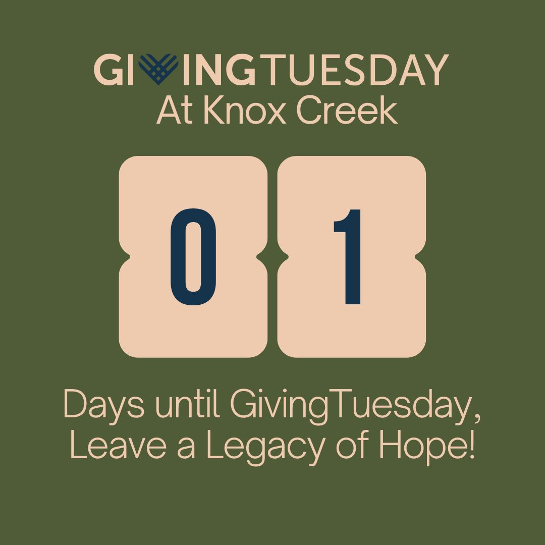 Giving Tuesday is TOMORROW!

At Knox Creek, we’re building a space where kids can experience the love of Jesus, deepen their faith, and form life-changing friendships. This Giving Tuesday, your generosity can help us reach even more young people with the Joy of the Gospel.

-Mark