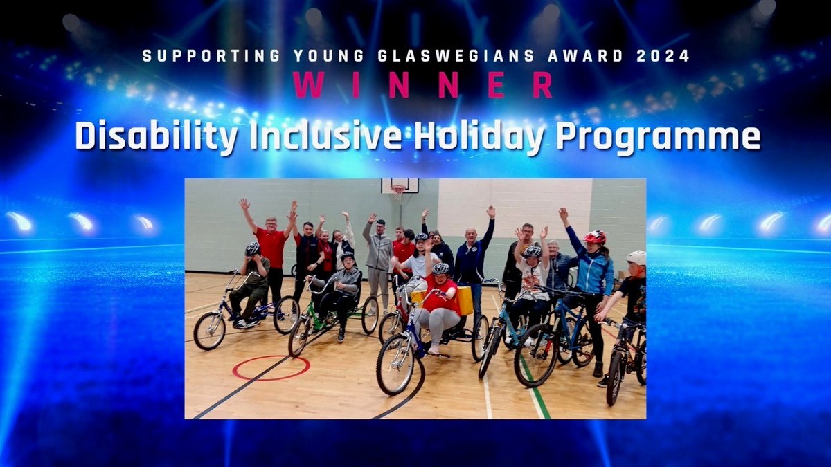 Glasgow_Sport's tweet photo. Next, the Supporting Young Glaswegians Award with @GlasgowCC goes to the incredible Disability Inclusive Holiday Programme! These free camps support 100's of children with disabilities, offering fun, structure &amp; relief for families during school breaks.👏 #GSAwards @PEPASSGlasgow https://t.co/YkdSzEdhfN