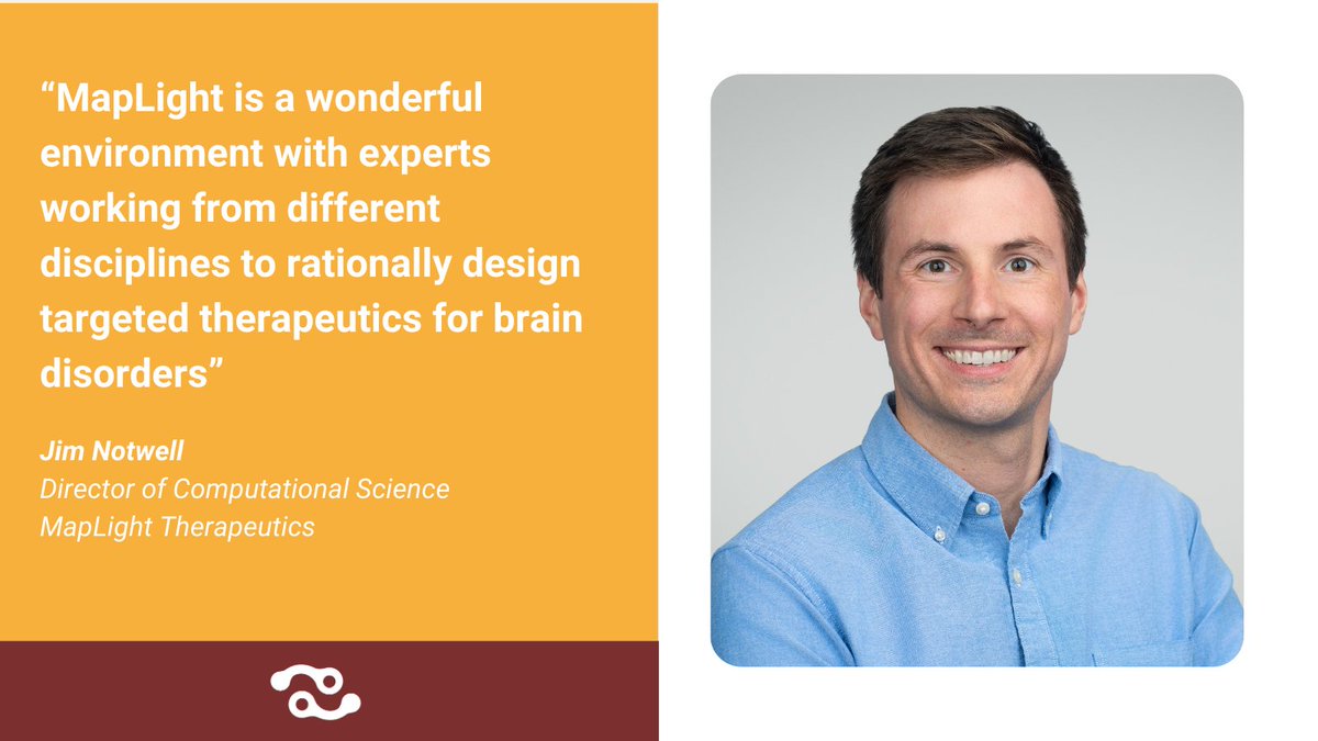 Maplightrx's tweet photo. Meet Jim – a leader in our computational science efforts to design targeted therapeutics for brain disorders. Thank you for all you do for MapLight, Jim!

#EmployeeSpotlight #LifeAtMapLight https://t.co/k6hpCmtd9t