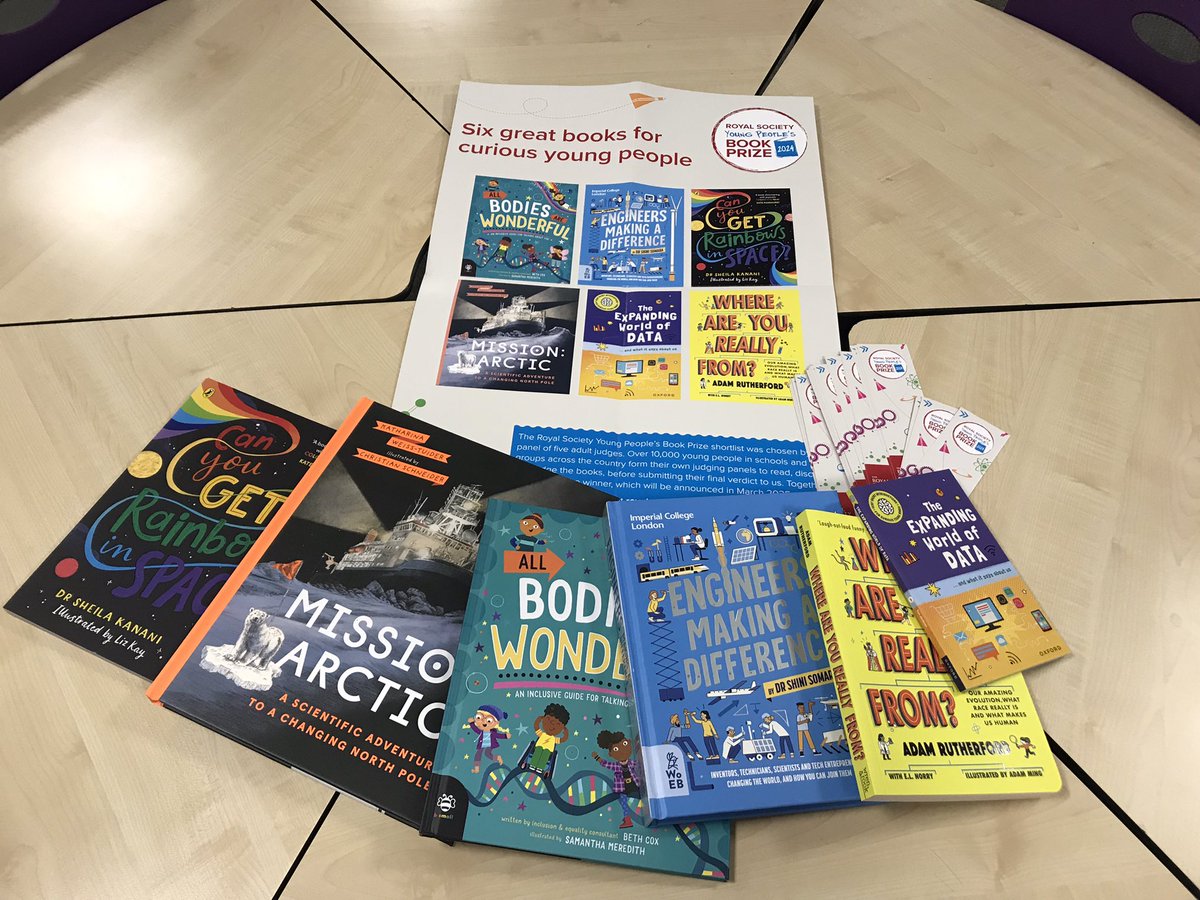 BC_OLC's tweet photo. Very excited to get the books for this years @royalsociety Young Peoples Book Prize - our KS3 Science Club will love getting their hands on these fantastic titles ♥️ @BCSciDept @Literacy_Trust @GreatSchLibs @LibraryofBham @uksla #judgingpanel https://t.co/Fd9lFt00IP