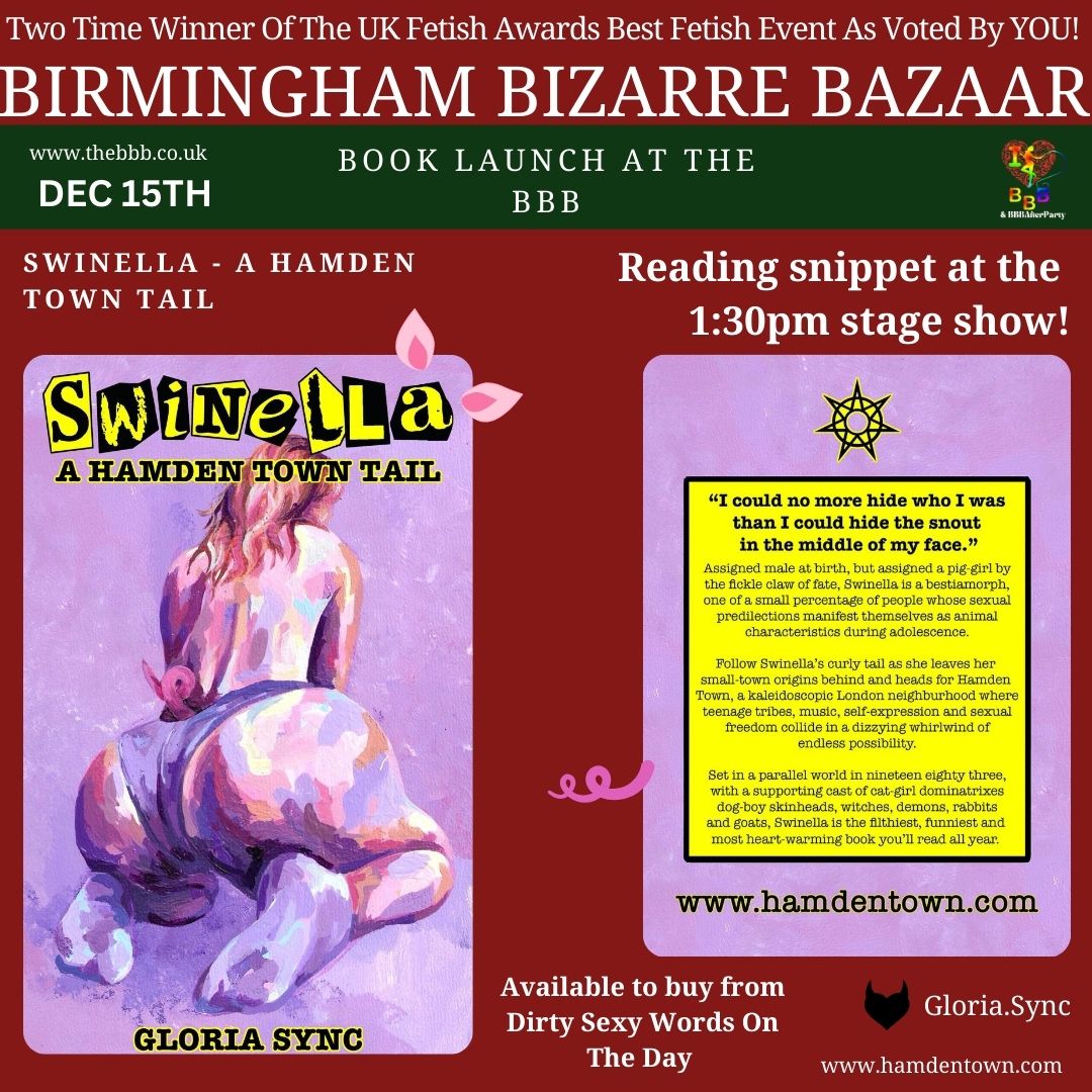BBBAltFetBazaar's tweet photo. The glorious Gloria sync will be releasing her freshly published book at this month's BBB market.
#newbook #smallpublication #newpublished #fetishnovel #bbb #altmarket #alternativemarket #altlifestyle #altliving #spicyready #booktok #bookgram #booklover https://t.co/Vjrvd22d41