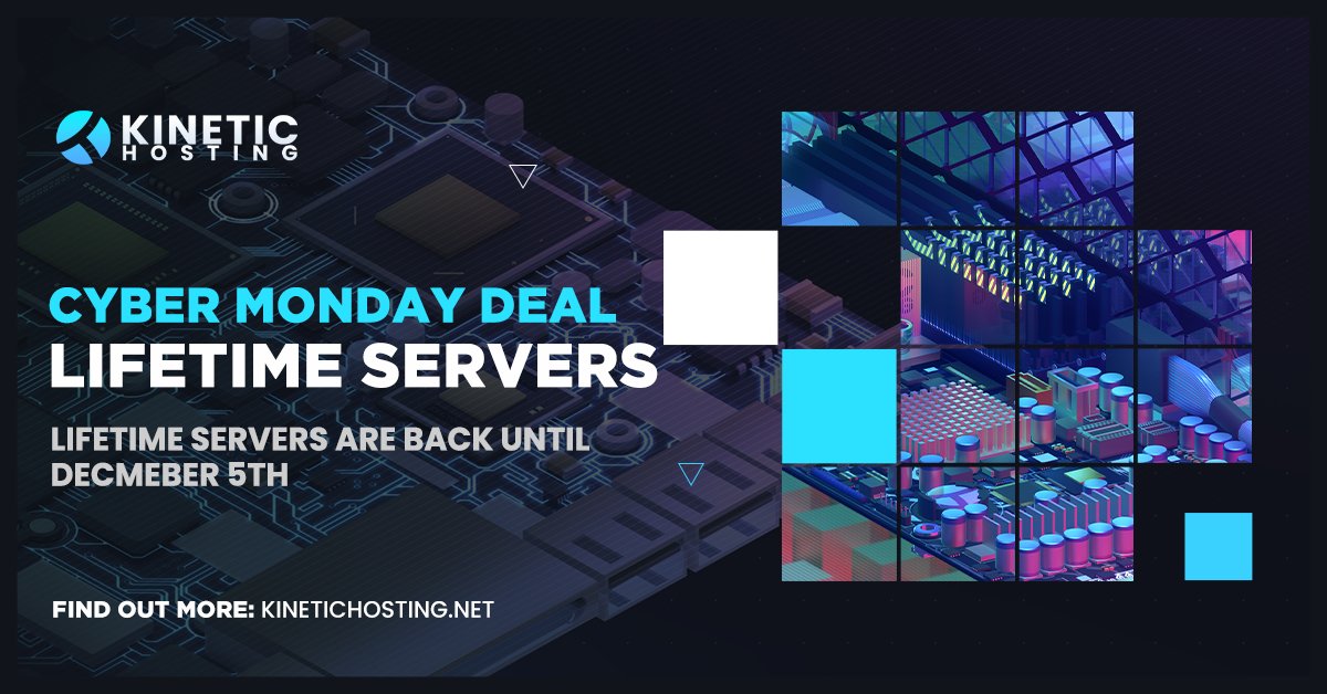 🔥 Cyber Monday Is HERE! 🔥

For a Limited Time, our Lifetime Performance Packages are back in stock!

Get Yours: kinetichosting.net/store/lifetime…

Offer ends December 5th, 2024.