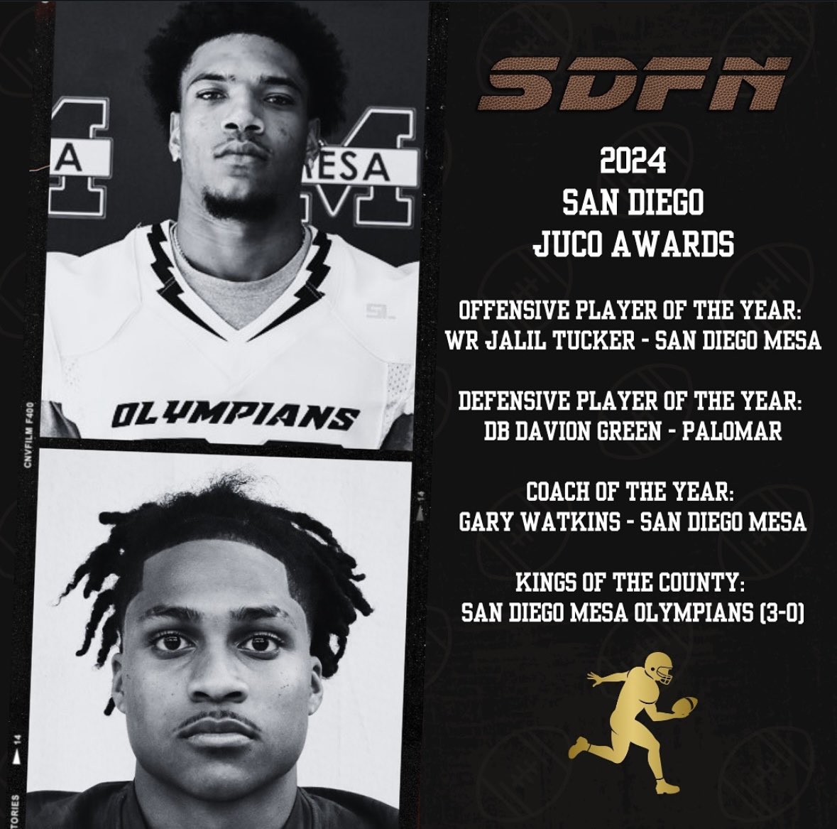 daviiongreen's tweet image. beyond blessed to be defensive player of the year ⭐️ First Team All Conference ⭐️ 

@CoachParks_ @PalomarFootball @JUCOFFrenzy