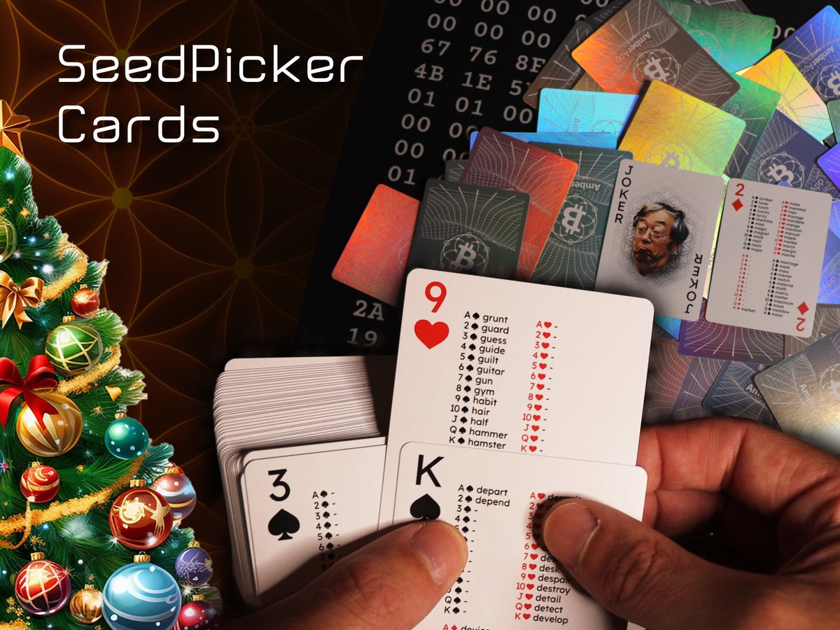 theAmberApp's tweet image. 🌟 Secure Your Sats with SeedPicker Cards!

Own your Bitcoin. Protect your seed.  This Christmas, win an amazing set of Seed Picker Cards to secure your sats in style. 🌱 

Follow the instructions in the first tweet to enter the giveaway! 

#BitcoinSecurity #SeedPicker