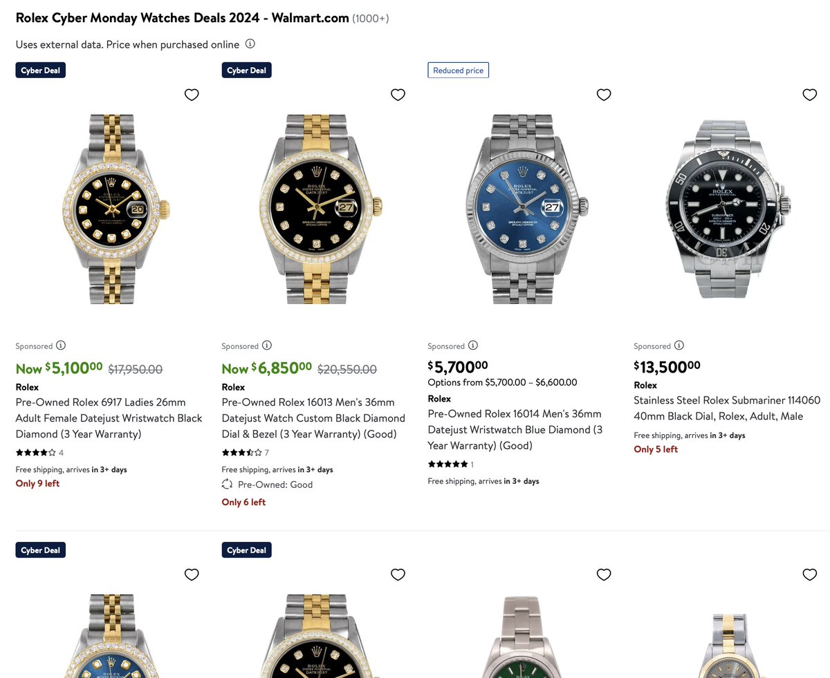 Learning that Walmart sells Rolexes (and they're on Cyber Monday sale!) is the craziest thing I've h