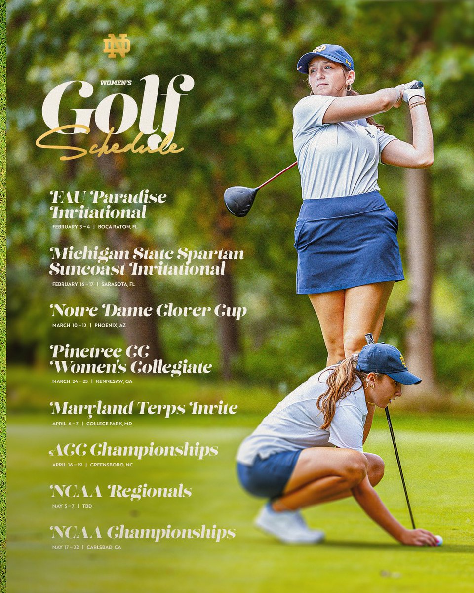 Spring schedule is set!🗓️

#GoIrish☘️