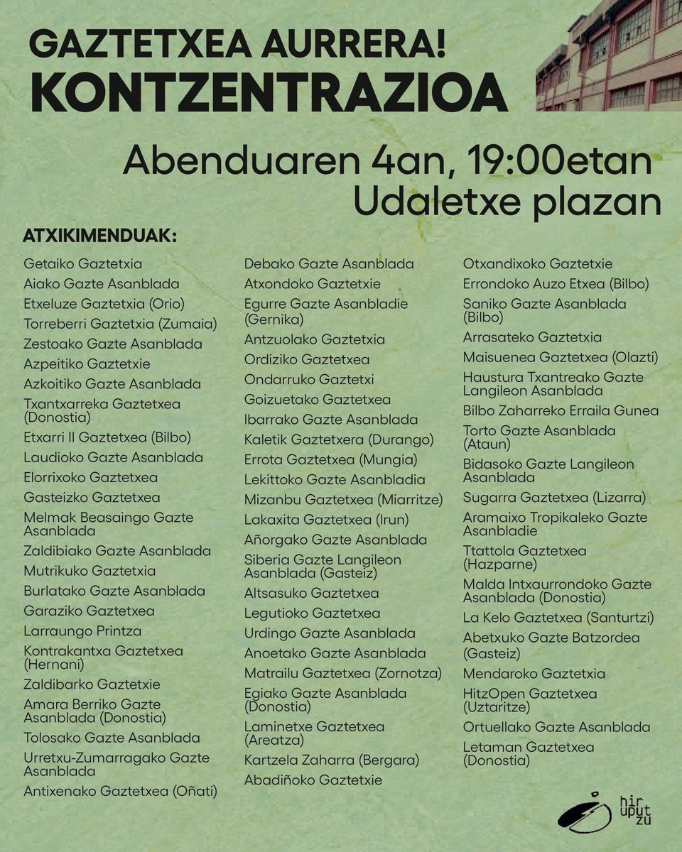 Hiruputzu Gaztetxia tweet media