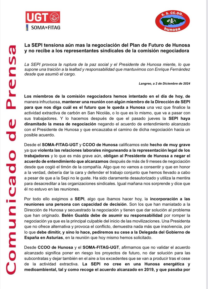 CCOO Hunosa - Minería tweet media