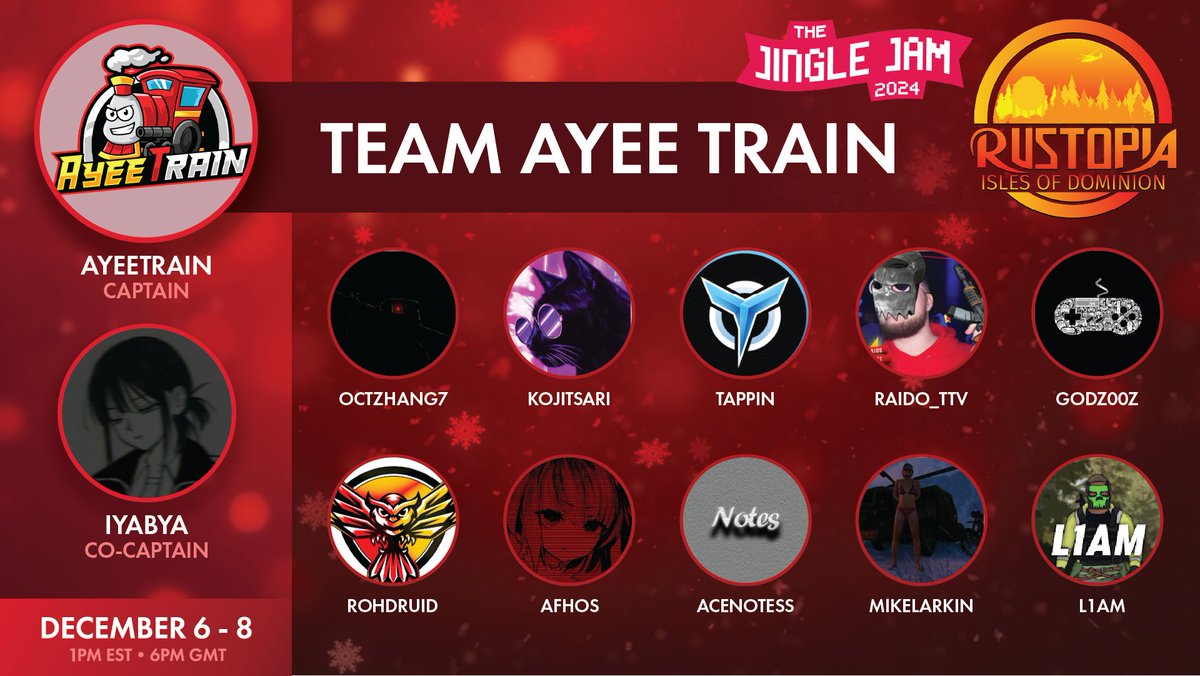 Happy To be a captain in the Upcoming Isles of Dominion Event ran by <a href="/RustopiaServers/">Rustopia Official</a> !! cant wait to have fun w this awesome team. Thank you to <a href="/BeccaSomething/">BeccaSomething 🔜 DreamHack Birmingham</a> for this opportunity! 

This event is Sponsored by <a href="/Winterustserver/">Winterust.net</a> and <a href="/SpoonkidRust/">Spoonkid Rust</a> 

The event is being put on to