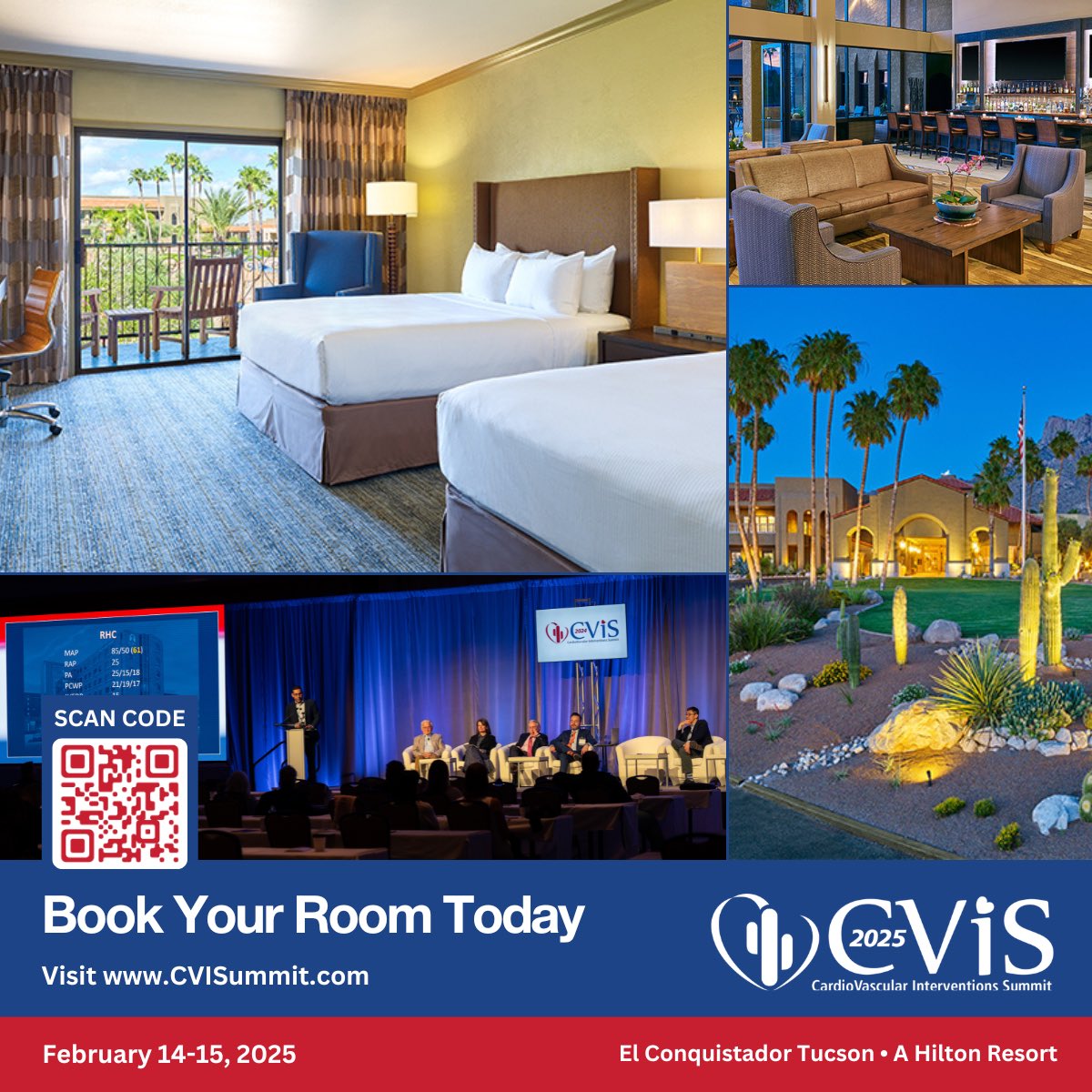 🌵 Book Your Stay for #CVIS2025 at El Conquistador Tucson, a Hilton Resort! Jan 13 deadline to secure your spot!

Stay on-site for easy access to all events. 📅 Feb 14-15

🔗 Book now at CVISummit.com!

#TMCHealth #PimaHeartandVascular #USHV
