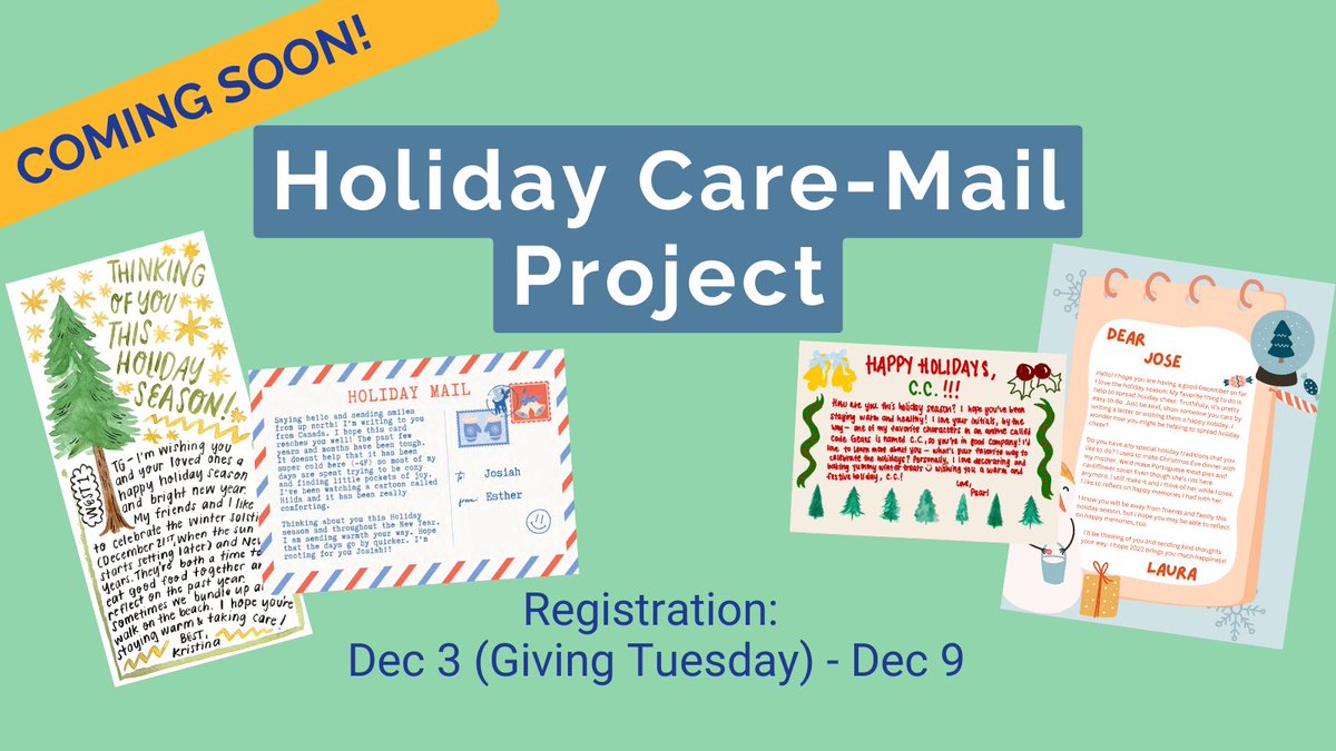 📅 Giving Tuesday is tomorrow! Join us to send holiday cheer to students in juvenile facilities by donating books or writing cards. Together, we can make the season brighter for students who need it most. 

Donate: ow.ly/ZY2v50UjvKj 

Write Cards: ow.ly/MQOv50UjvKi