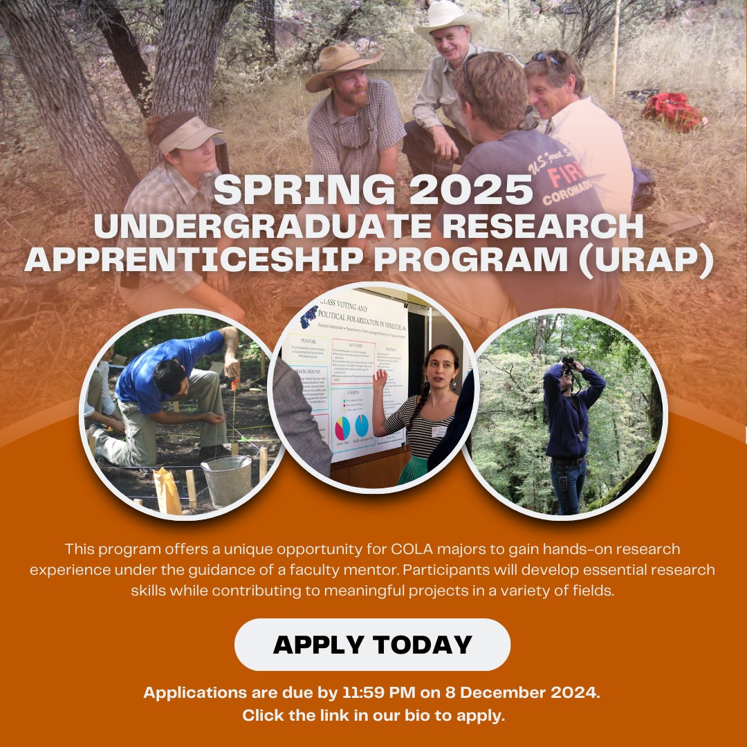 📢 Calling All COLA Majors! 📢

🌟 Spring 2025 Undergraduate Research Apprenticeship Program (URAP) applications are NOW OPEN! 🌟

🔗 Click the link to apply ⬇️ 
utexas.qualtrics.com/jfe/form/SV_e4…