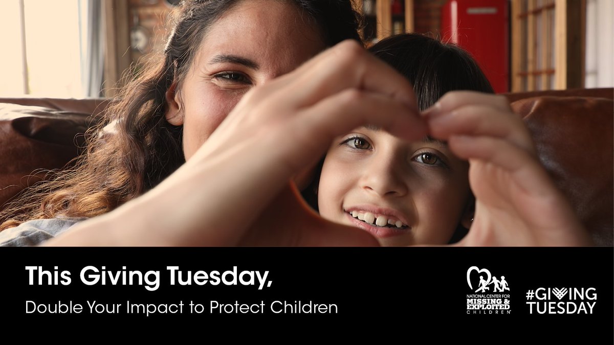 NCMEC's tweet photo. Why give to NCMEC this #GivingTuesday?
💛Rated 100% by Charity Navigator
💛Helps find missing kids &amp; prevent exploitation
💛Donations matched by @LexisNexisRisk up to $100K through Jan. 1!

Double your impact: https://t.co/yOiw6Uff4O https://t.co/ySHPsV3hbv