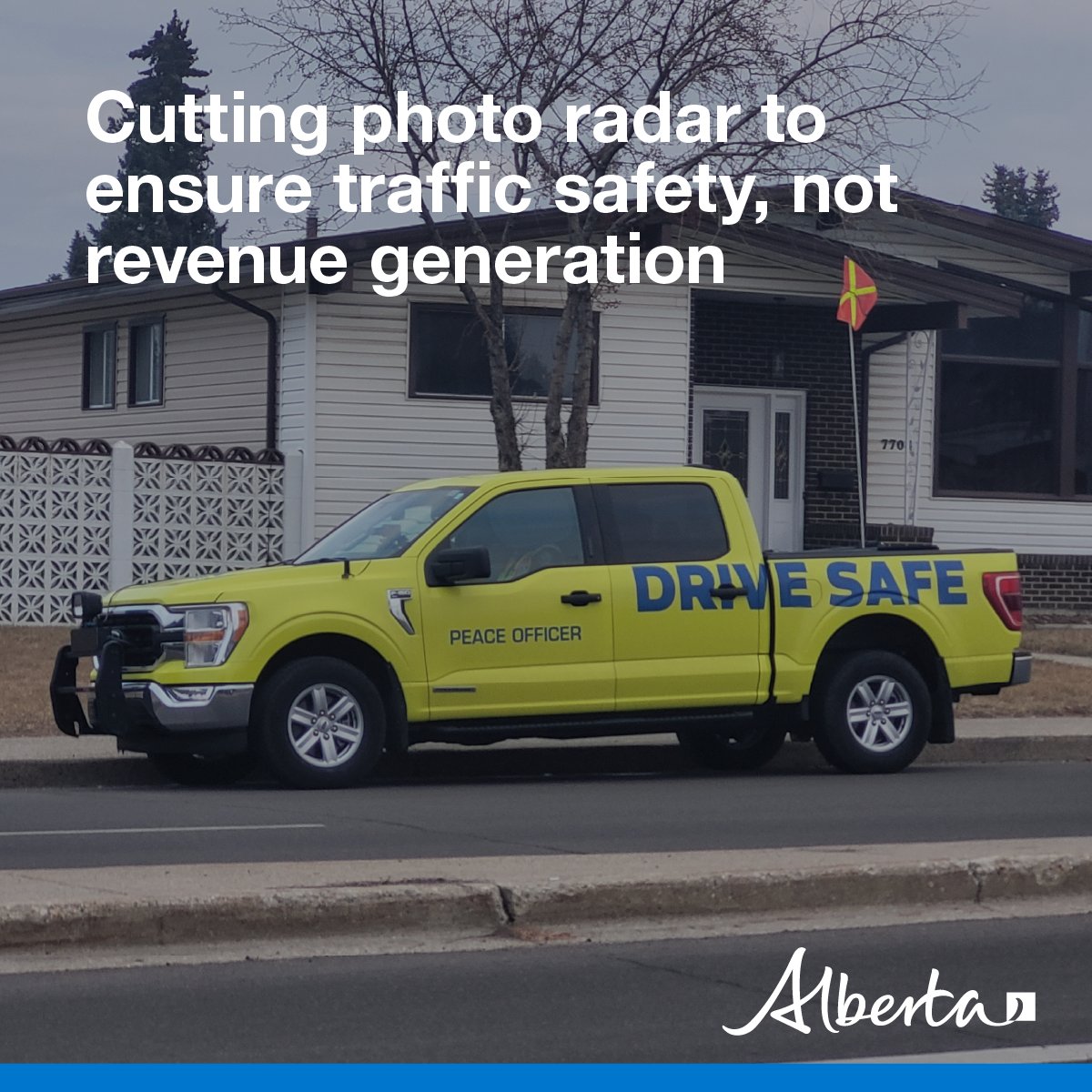 YourAlberta's tweet photo. Starting in April, we’re ending photo radar on our highways and restricting it to school, playground and construction zones. Intersection safety devices will also be restricted to red light enforcement only.
Learn more: https://t.co/7MgttmMyxr https://t.co/Eadhim7DlN
