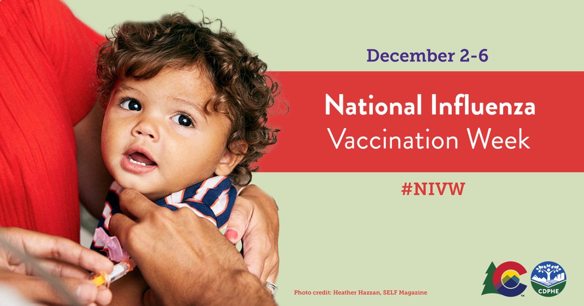 The best thing you can do to protect your children from the flu is to get them vaccinated. This National Influenza Vaccination Week, make a plan to get your children aged 6 months and older their flu vaccine. Visit cdphe.colorado.gov/immunizations/…. #NIVW