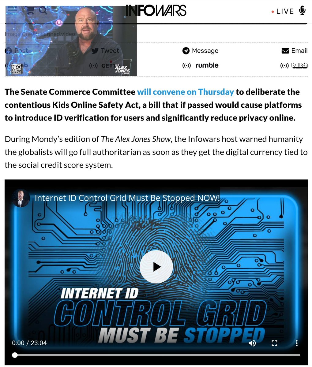 CrazyWorldTimez's tweet image. U.S. SENATE TO FORCE ID VERIFICATION FOR USE OF INTERNET!  FEAR: Globalists could turn off your internet &amp;amp; financial access if they don&apos;t like your political beliefs (Source: @infowars @RealAlexJones).

This won&apos;t be a problem on #ICP #web3 #unhackable #unstopable #onchain…