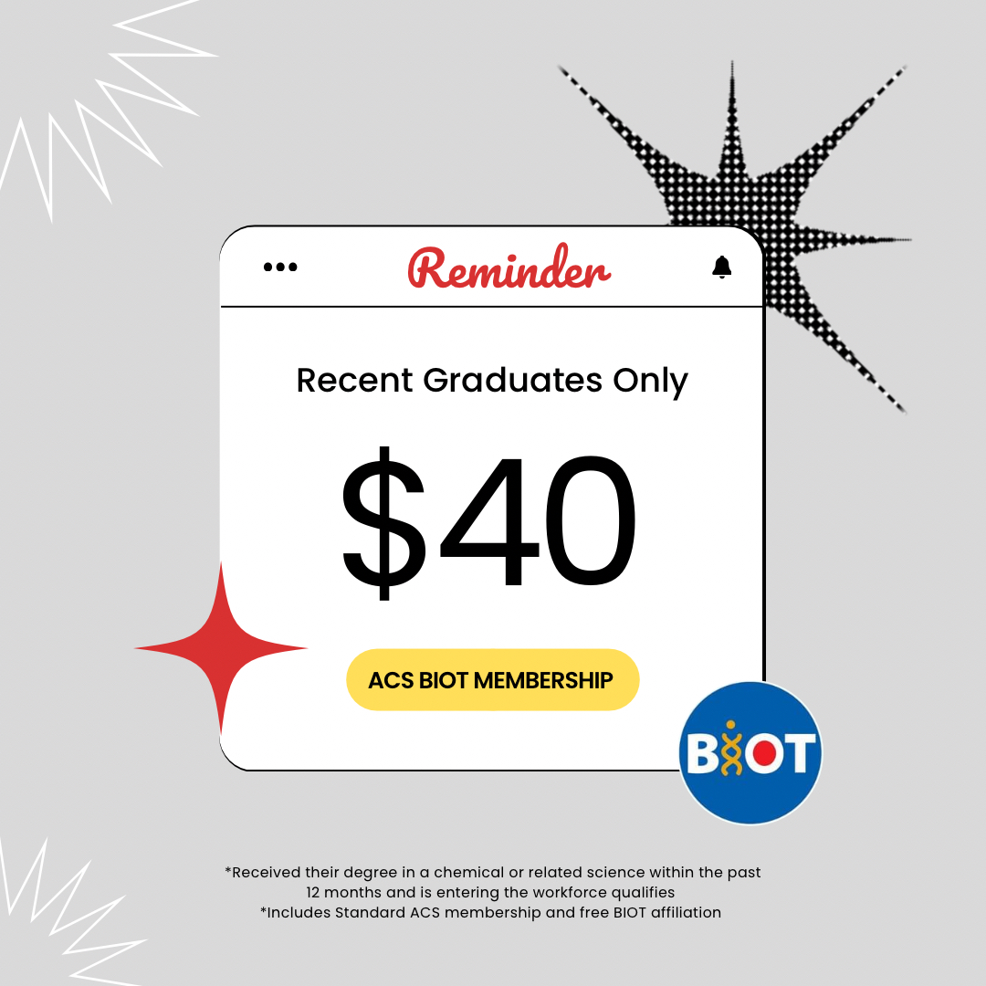 Are you graduating this semester?! ACS standard memberships start at only $40 for recent graduates and $80 for premium memberships. Check out all the details at acs.org/membership/mem…