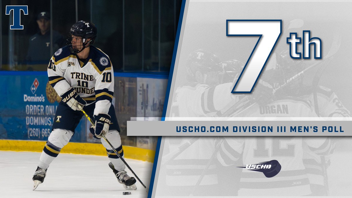TrineAthletics's tweet photo. Thunder Seventh in USCHO Poll
#TrineNation #GoThunder @TrineMHockey 
https://t.co/RhQ7vfFm36 https://t.co/LfpX8CulRG