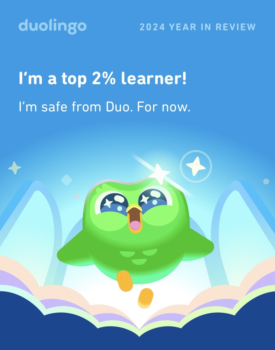 RyHalvorsen's tweet photo. Are you safe from Duo this year? #Duolingo365 https://t.co/jE5FPsRg8N