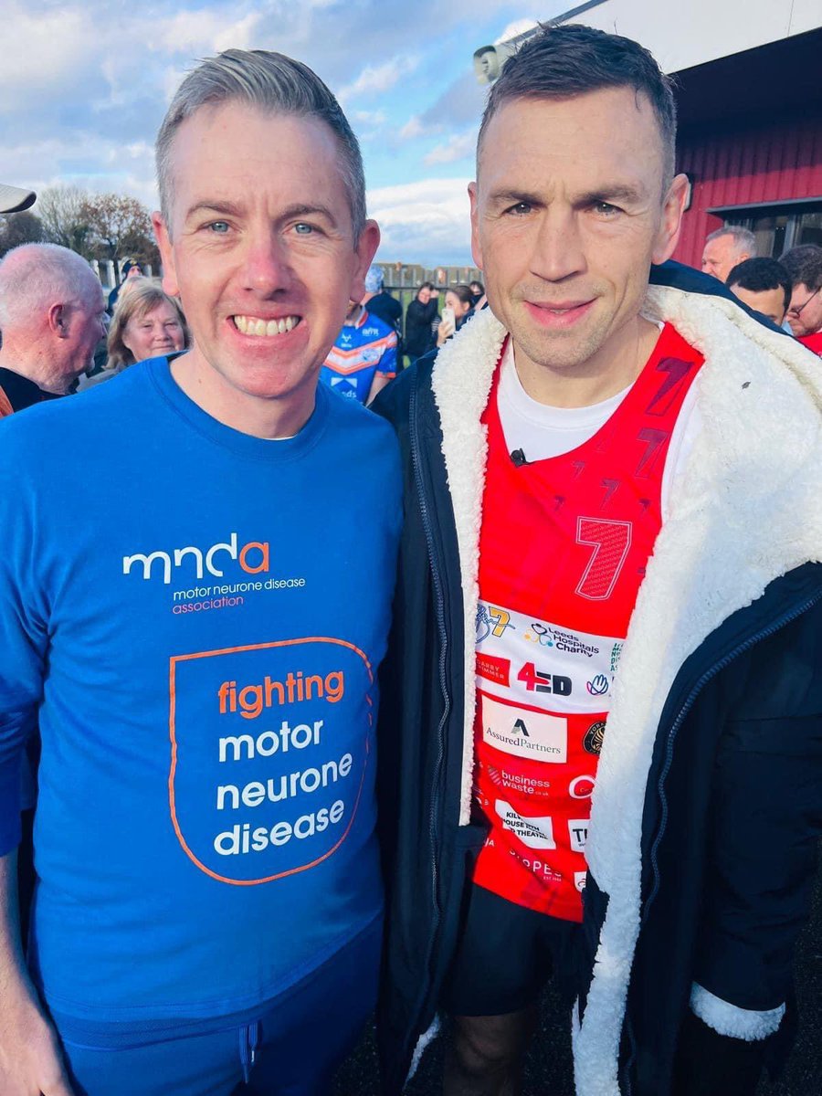 MND Merseyside are very proud of Fran and Nicola Carragher who did the mile at Ellesmere Port with Kevin Sinfield on Sunday 1st December as part of Kevs 7 in 7 challenge 2024 💙🧡
