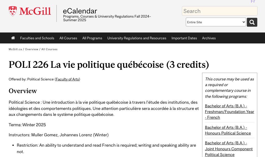 Je donnerai mon premier cours sur la politique québécoise cet hiver. J'ai tellement hâte !  🧑‍🏫🇨🇦⚜️