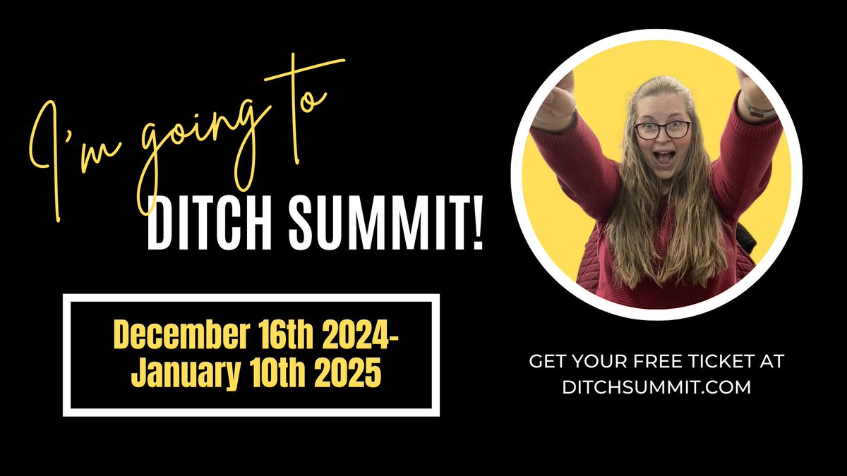 Kathryn Beauchene 💻 (@classroomchat) on Twitter photo 🚀 Excited about enhancing your teaching skills?
🎉Join the FREE Ditch Summit from Dec 16 to Jan 10! Topics like AI, student voice, and PBL await!
➡️ Register now: ditchsummit.com
#DitchSummit #EdChat <a href="/CISD_Connects/">CISD Connects</a> 🚀 Excited about enhancing your teaching skills?
🎉Join the FREE Ditch Summit from Dec 16 to Jan 10! Topics like AI, student voice, and PBL await!
➡️ Register now: ditchsummit.com
#DitchSummit #EdChat <a href="/CISD_Connects/">CISD Connects</a>