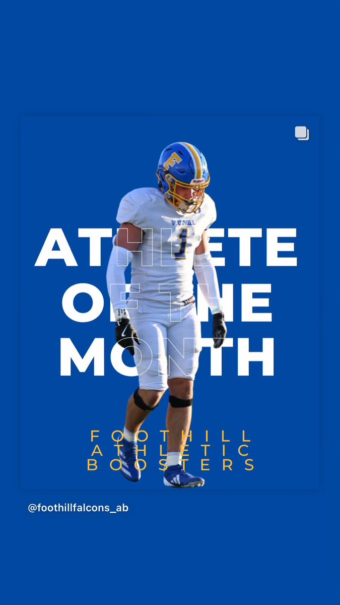 Very thankful to be named athlete of the month <a href="/FHSFOOTBALL22/">@FOOTHILLFOOTBALL</a>