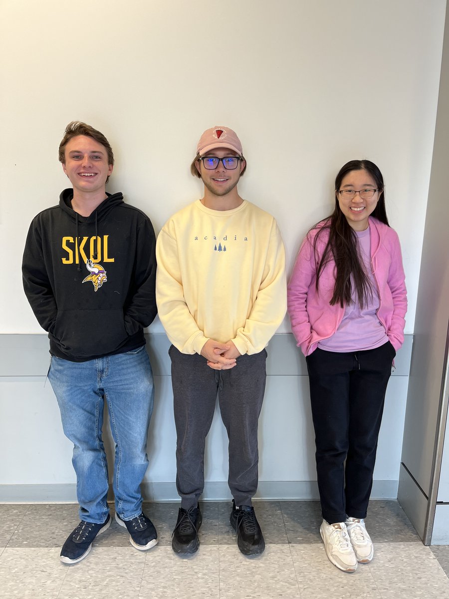 Welcome to our new first years, Jacob Newman, Patrick Loftus, and Amber Sheu!