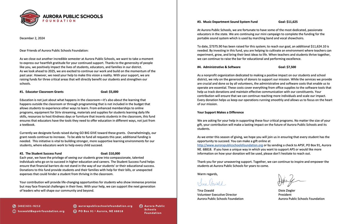 Perfect timing with Giving Tuesday tomorrow!  YOU can make an IMPACT on students with your yearend gift!

aurorapublicschoolsfoundation.org/donate