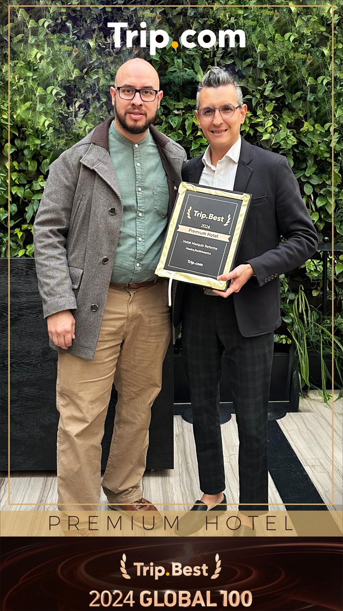 ✨ Reconocimiento a la Excelencia en Hotelería ✨

Nos llena de orgullo compartir que el Hotel Marquis Reforma ha sido distinguido con el Premio Trip.Best en la categoría Premium Hotel en México.