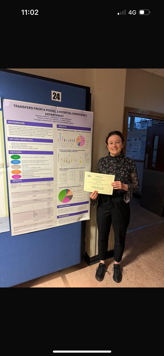 Stephen Gilmartin (@gilmartinstevo) on Twitter photo Very proud of our summer research student Rosie who won the best poster prize at the annual research conference in SUH!!
Great to see all her hard work pay off.
<a href="/uniofgalway/">Ollscoil na Gaillimhe | University of Galway</a> <a href="/EMedSligo/">Emergency Dept Sligo University Hospital</a> Very proud of our summer research student Rosie who won the best poster prize at the annual research conference in SUH!!
Great to see all her hard work pay off.
<a href="/uniofgalway/">Ollscoil na Gaillimhe | University of Galway</a> <a href="/EMedSligo/">Emergency Dept Sligo University Hospital</a>