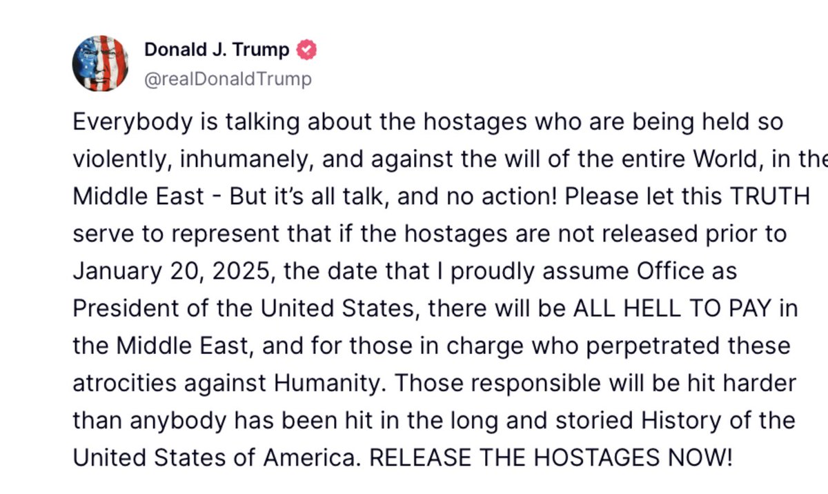 it really is such a specific form of foreign policy, which is just like "hey guys announcement please do x y and z by this specific date, or I will kill you and everyone you’ve ever met, maybe I will nuke you honestly, I truly don’t give a fuck, thank you send tweet"