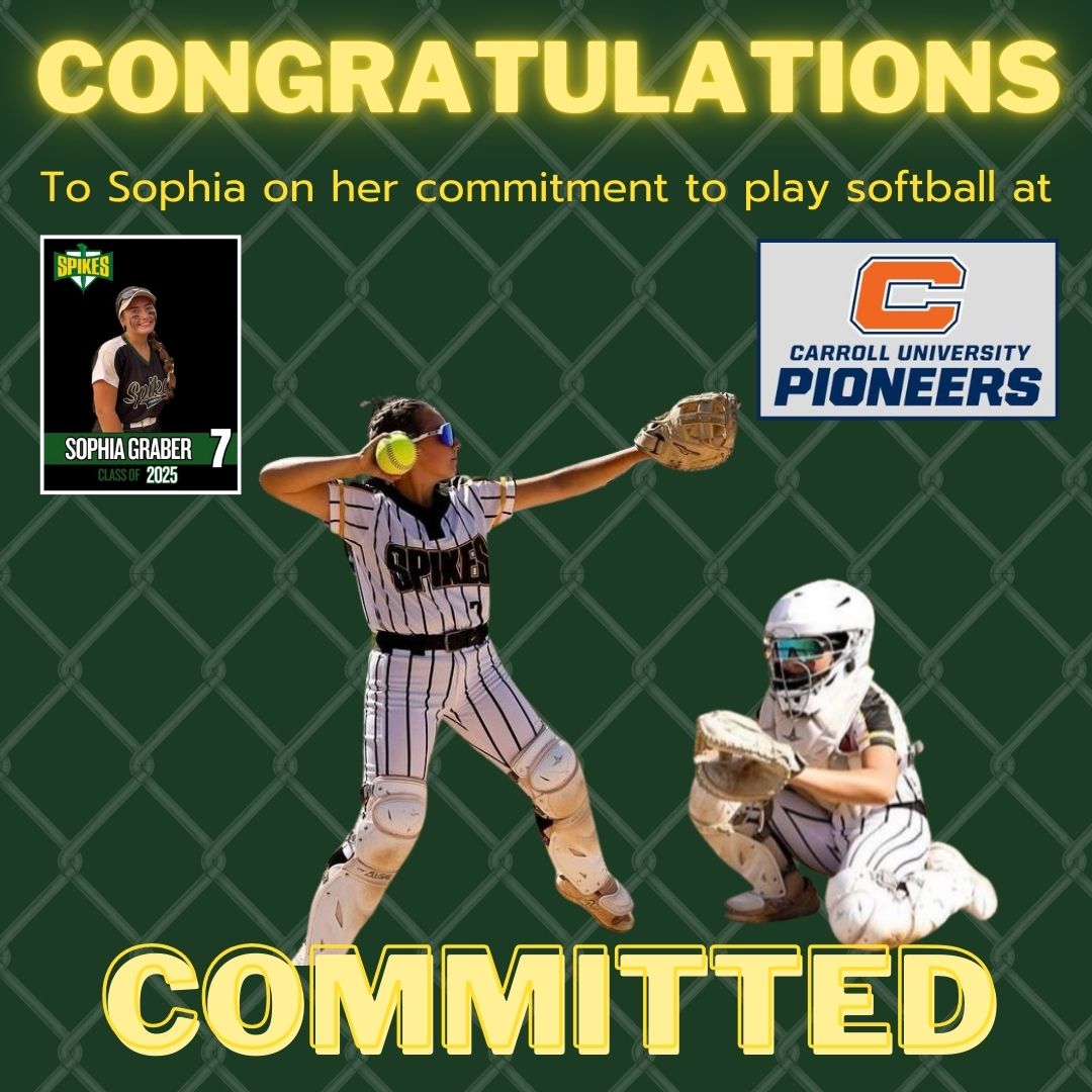 Wheatland Spikes Softball (@wheatlandspikes) on Twitter photo Congratulations to <a href="/GraberSophia/">Sophia Graber 2025 Catcher/Utility</a> from <a href="/spikeskc06/">Wheatland Spikes '06 KC</a> on her commitment to <a href="/Piosoftball/">Carroll University Softball</a>! Best of luck Sophia! Congratulations to <a href="/GraberSophia/">Sophia Graber 2025 Catcher/Utility</a> from <a href="/spikeskc06/">Wheatland Spikes '06 KC</a> on her commitment to <a href="/Piosoftball/">Carroll University Softball</a>! Best of luck Sophia!